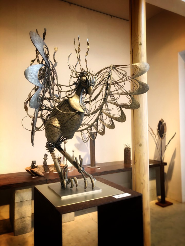 和歌山ヒロ画廊 鉄の仕事 江口真代・江口良一展 出品作品 伝説的鉄生物L-Febシリーズ 「鳳凰 凰」