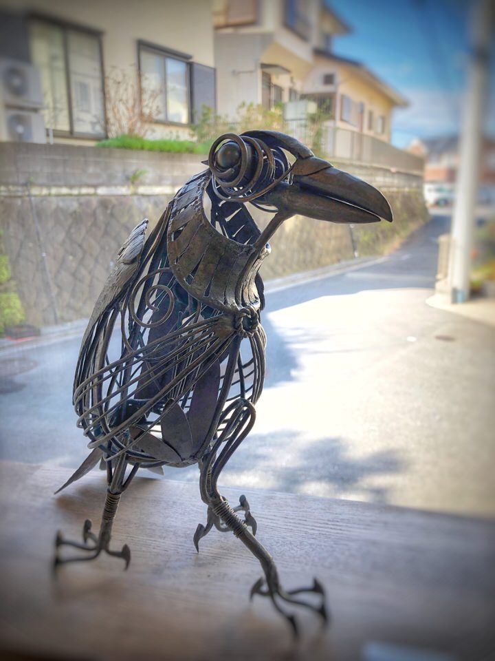 葉山ギャラリーTiptoe 鉄の仕事 江口真代+r展 出品作品 伝説的鉄生物L-febシリーズ「ヤタガラス 」